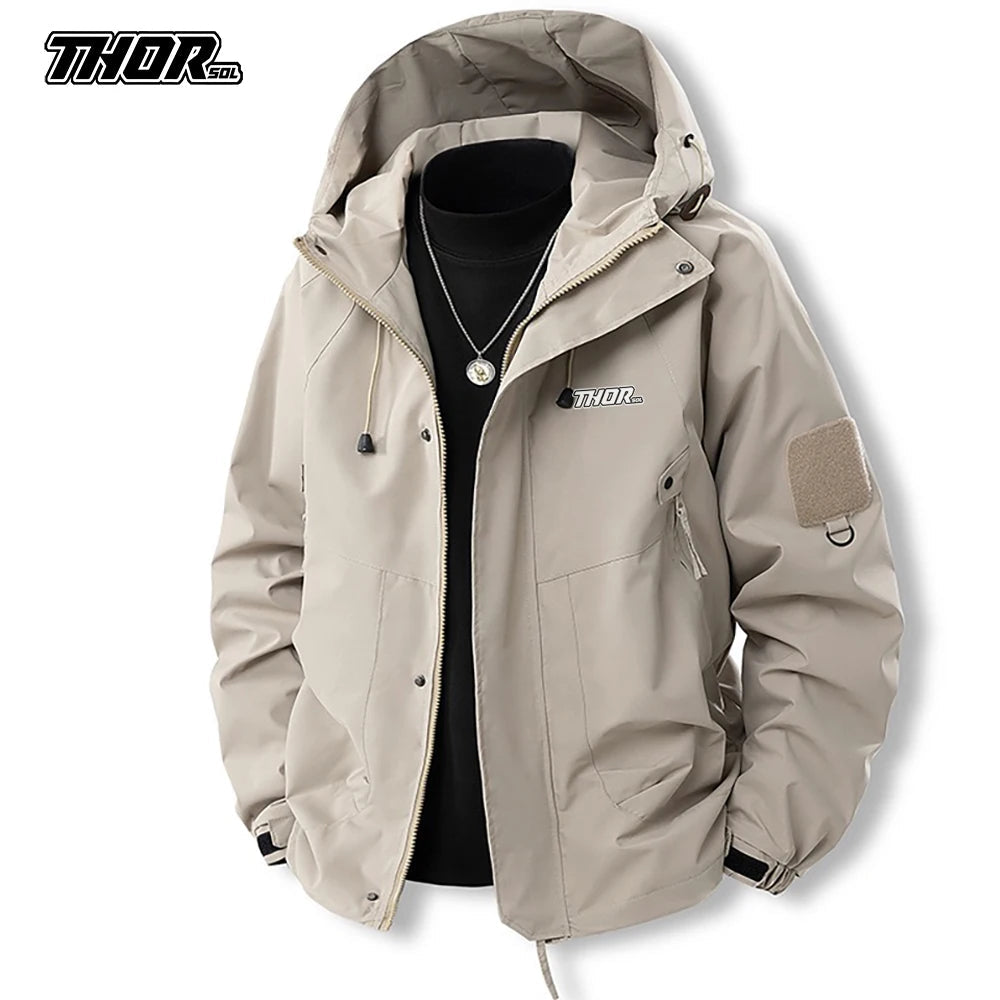 THORSOL Bike Windbreaker Cycling Men's MTB Jackets Motocross Mountain Bicycle Clothing Chaqueta Deportiva Outdoor Cycle Raincoat GlowCart