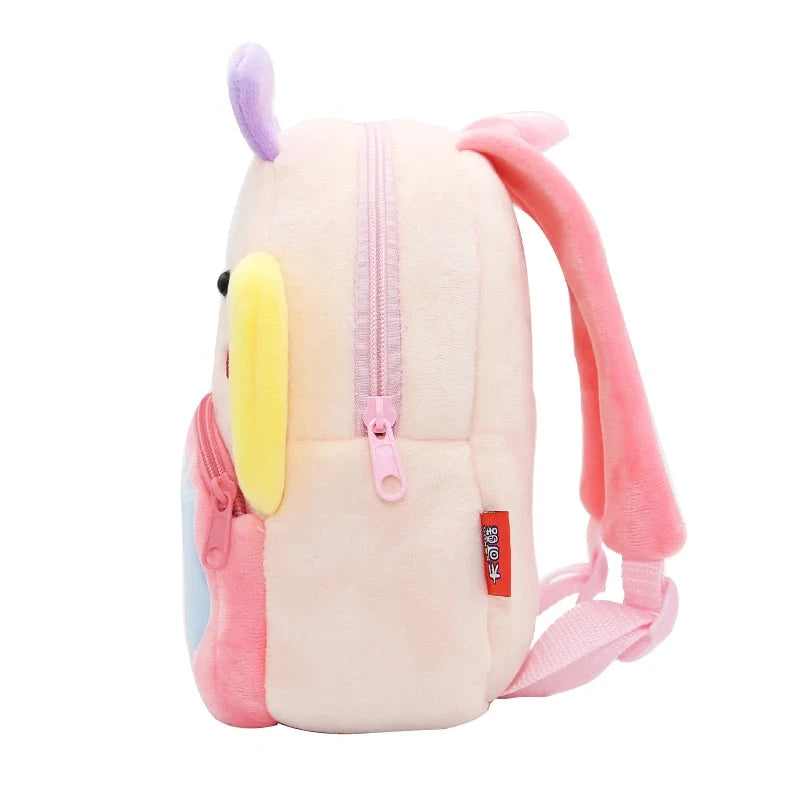 Girls School Backpack Cute Pink Butterfly Kids Plush Backpack Kindergarten School Bag GlowCart