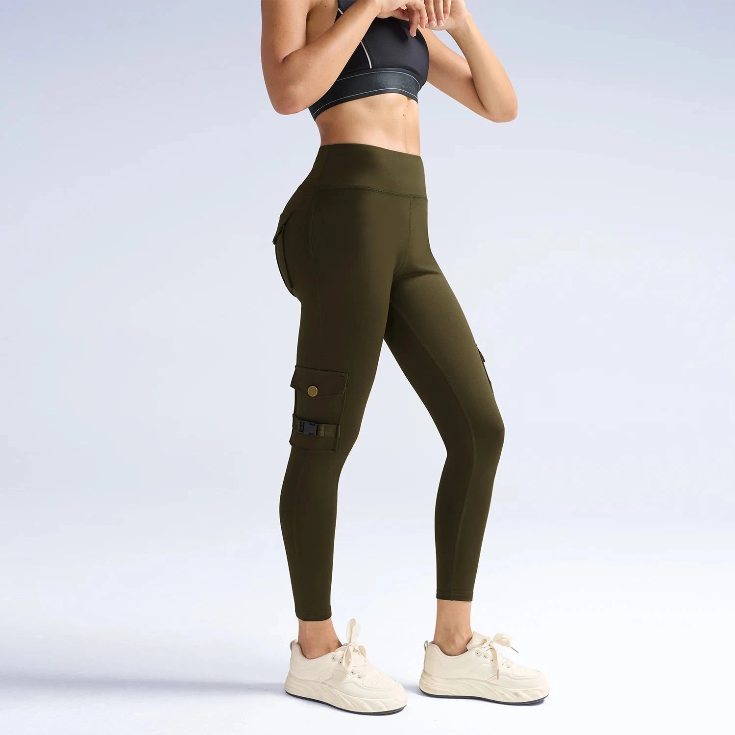 Women Workout Tight Leggings with Pockets Hidden Scrunch GlowCart