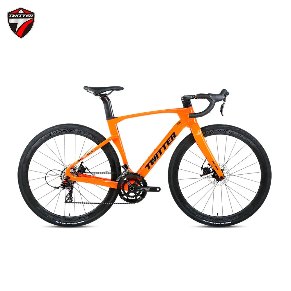 TWITTER Holographic color Gravel V3 RS-24Speed Off-road grade T900 carbon fiber bycicle 700*40C hydraulic disc brake gravel bike GlowCart