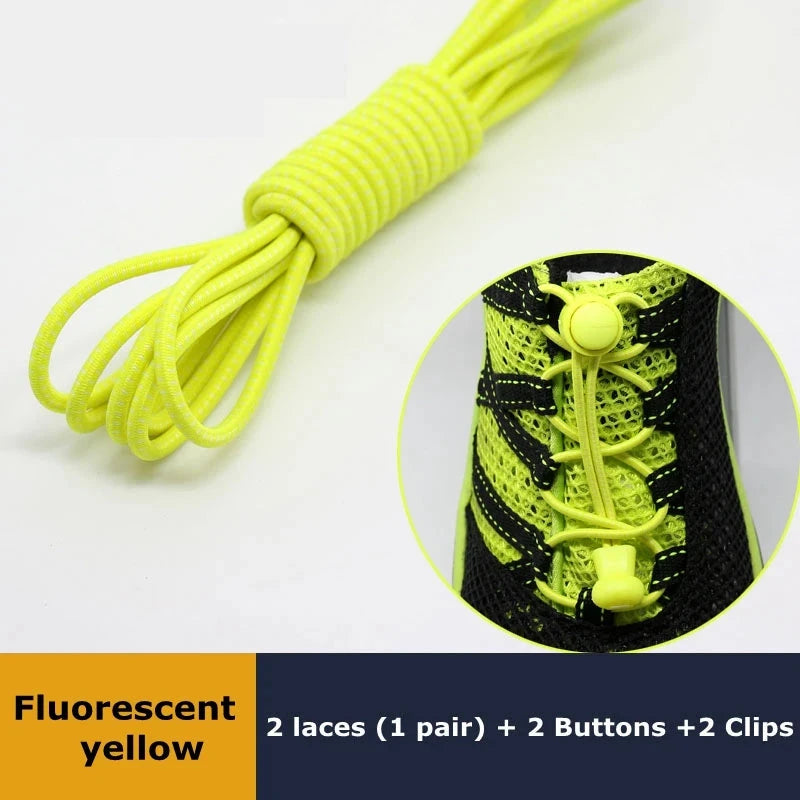 1Pair Shoelaces for Sneaker Elastic No Tie Shoe Laces GlowCart