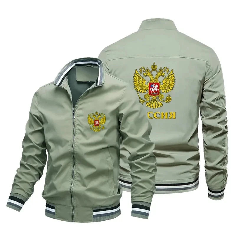 Russian Eagle men's casual zipper outdoor jacket men's GlowCart