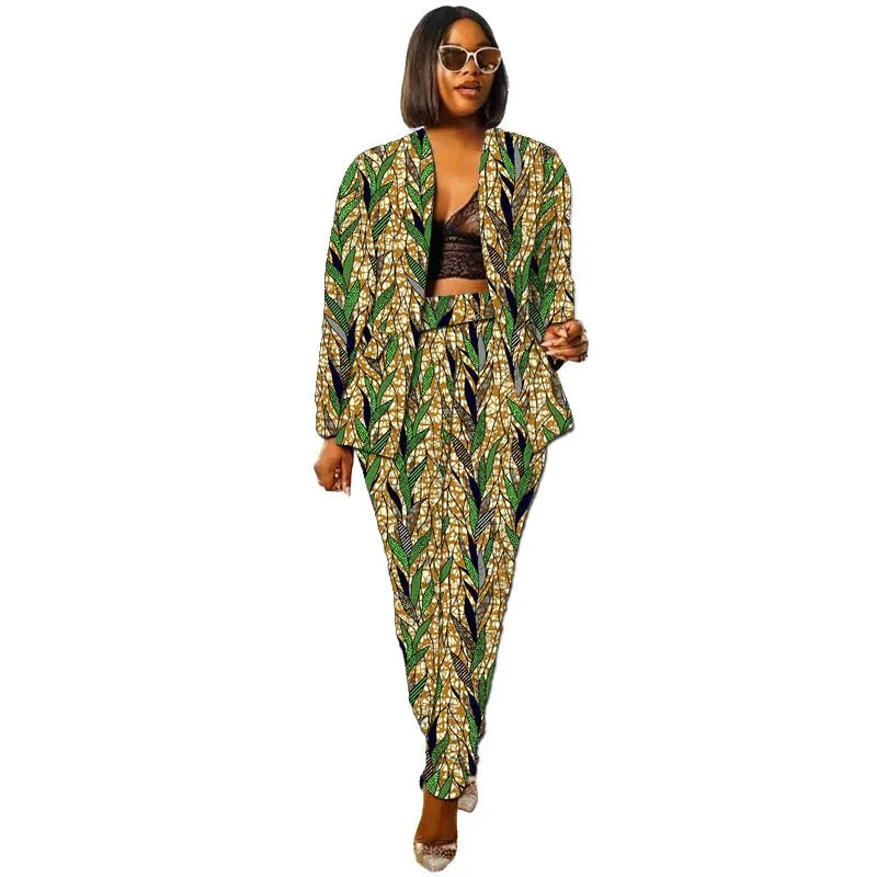 African Collarless Jacket Women's Suit Nigerian Style Female GlowCart
