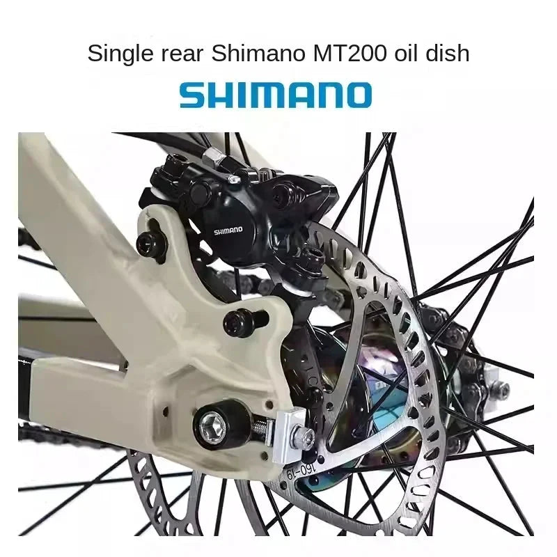 26inch Single Speed XC Mountain Bike AM Mtb Bike Cross Country Bicycle High Strength Frame Oil Disc Brake Oil and Spring Fork GlowCart