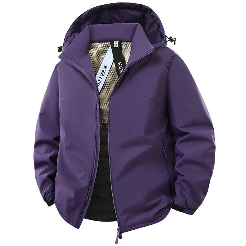 Jacket Mens Spring autumn New men jacket Solid color hooded GlowCart