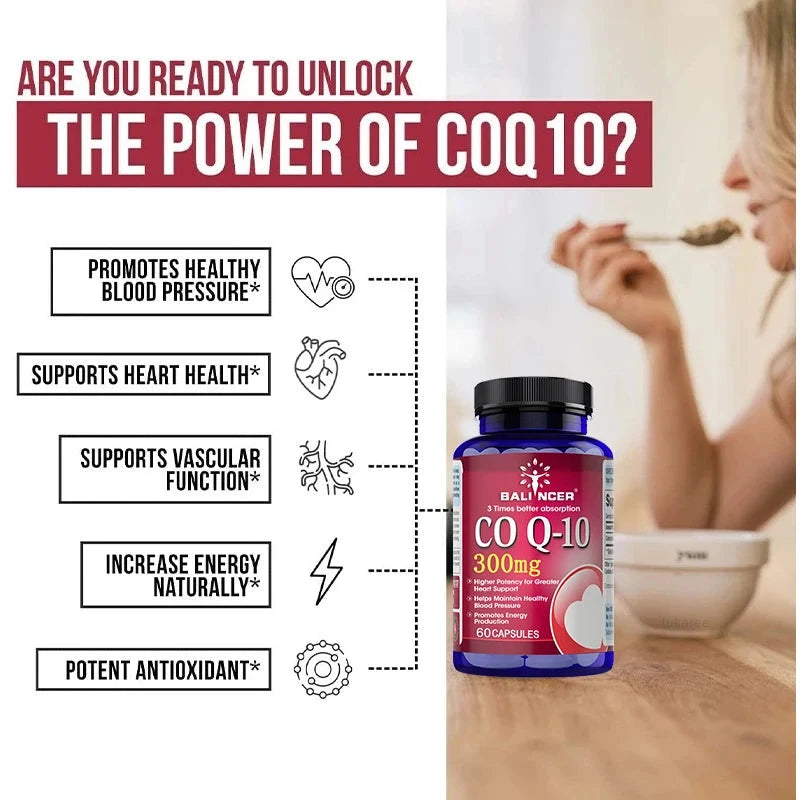 Co Q10 300 Mg Capsules - Supports Cardiovascular & Nervous GlowCart