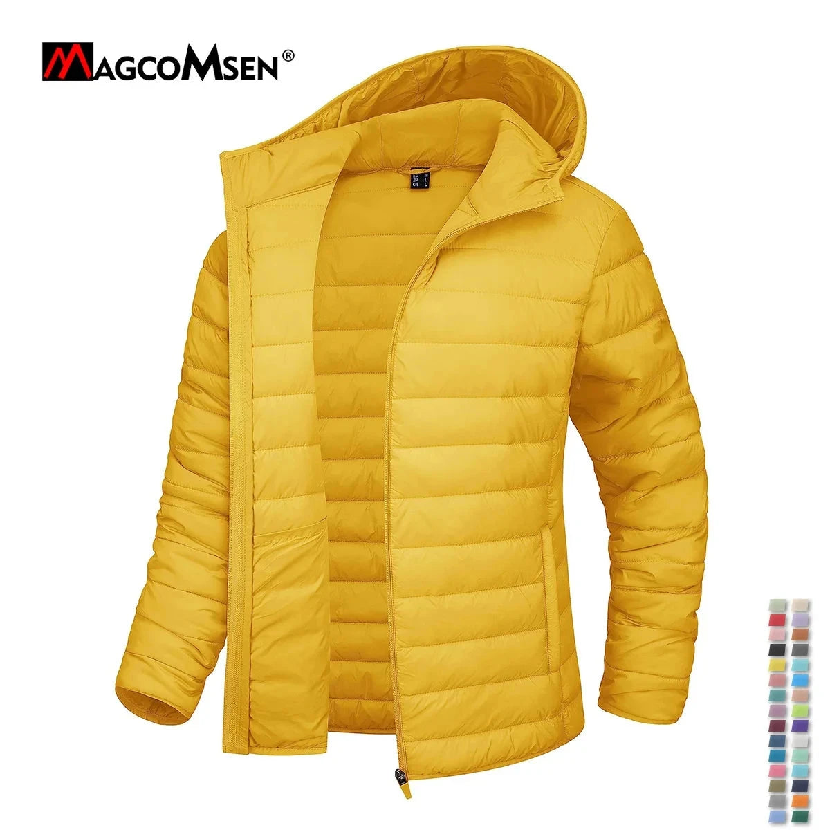 MAGCOMSEN Women‘s Lightweight Hooded Puffer Jacket Full Zip GlowCart