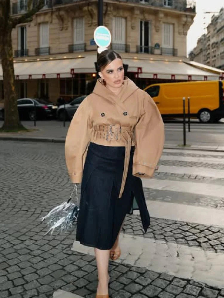 Vintage Long Sleeve Trench Coat Women Fashion Turn-down GlowCart