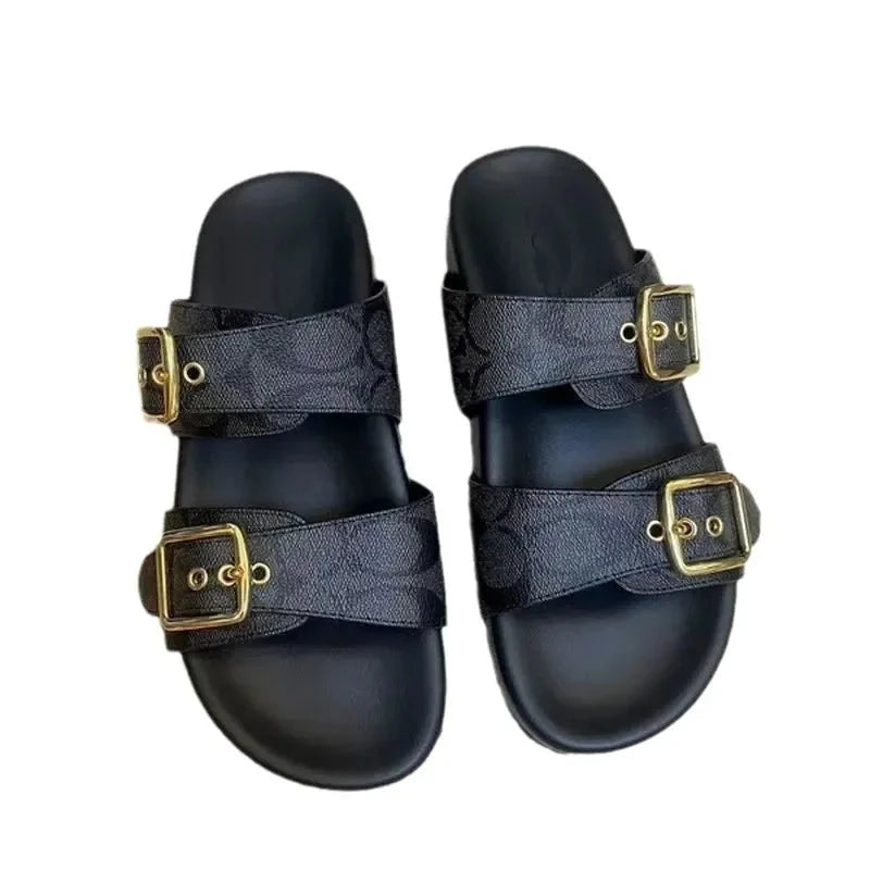 2024 New Women's Thick Bottom Sandals Plus Size Single Strap GlowCart