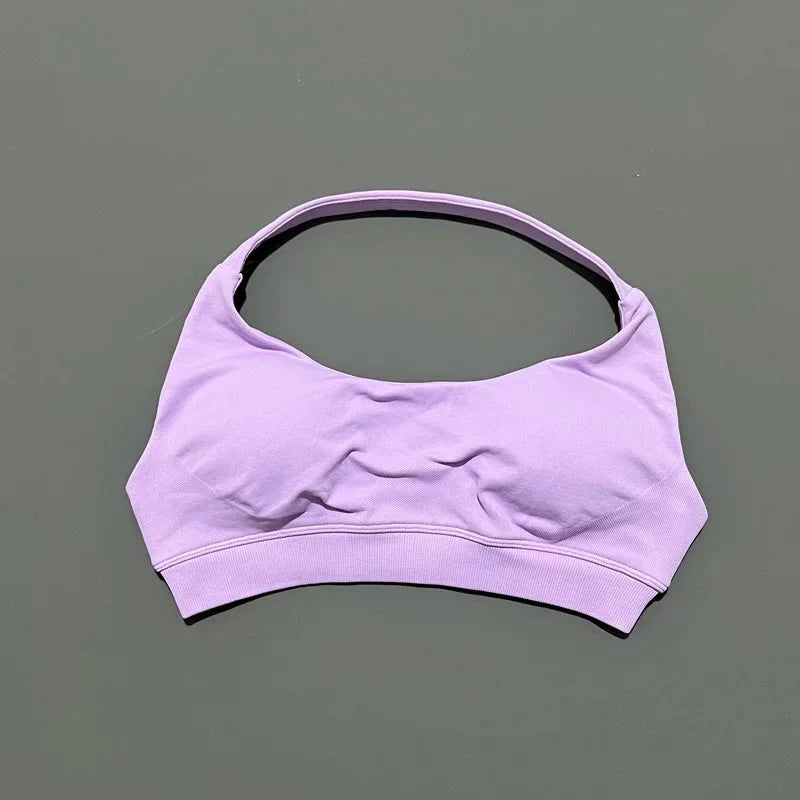 HISTELLO Impact Sports Bra Women Seamless Halter Clothes Push-up Vest Brassiere Gym Top Backless Yoga Workout Running Underwear GlowCart