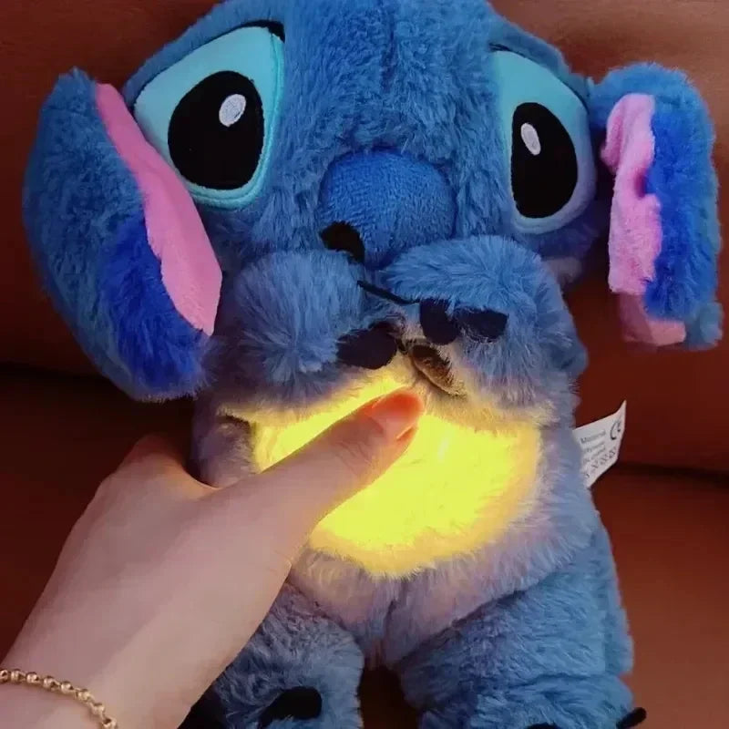 Stitch Plush Doll Breathing Light Child Soothes Toys Pink