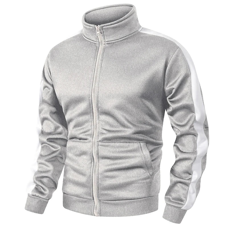 Men's Colorblock Patchwork Sporty Jacket with Kanga Pocket Fall Winter Fleece Lined Warm Long Sleeve Zip Up Coat Outwear Tops GlowCart