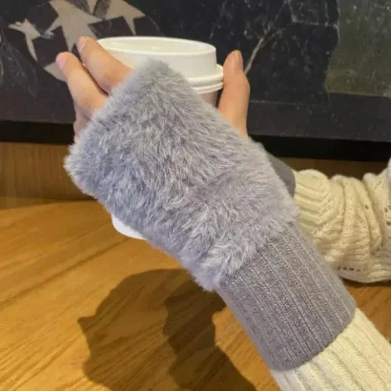 New Women's Half-Finger Gloves - Soft & Warm for Winter, GlowCart