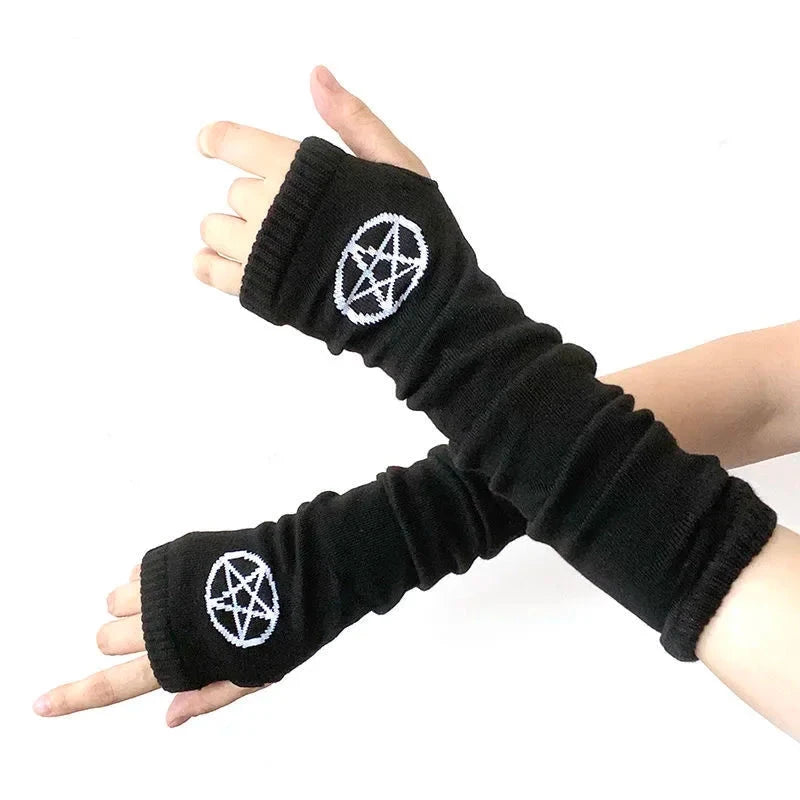 Warmer Knitted Long Fingerless Gloves Elbow Mittens GlowCart