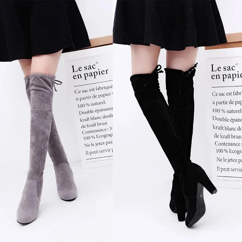 Thick Sole Knitted Long Boots for Women Fashion Elastic GlowCart