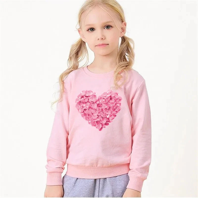 Cartoon Bear Pattern Children Girl Long Sleeve Cotton Tops Spring Autumn Kids Clothing Fashion Loose Crewneck Sweatshirts XNH1 GlowCart