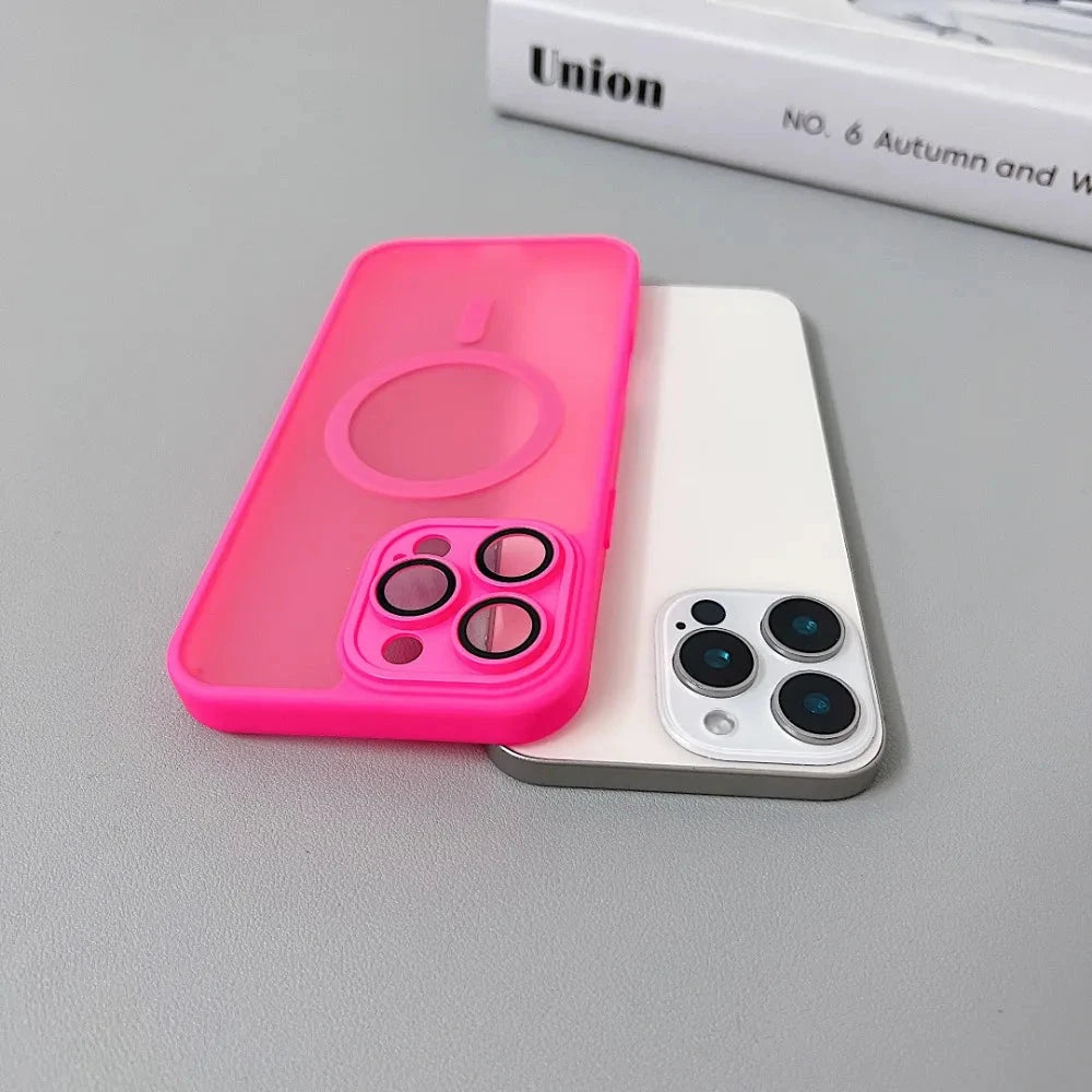 Magnetic Luxury Matte Translucent Armor Shockproof Case For GlowCart