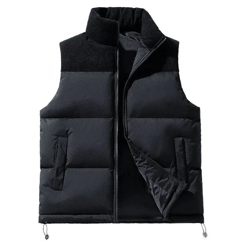 Men's Work Vest New Autumn Winter Thick Down Cotton Vest for GlowCart