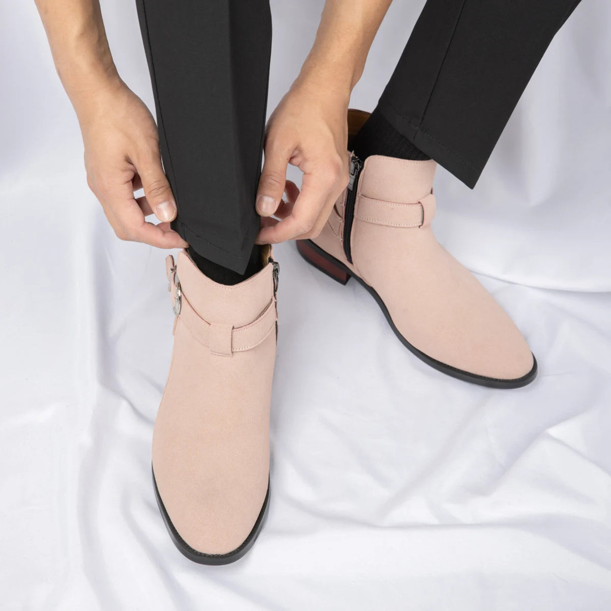 2025 New Men's Ankle Boots Fashion Comfortable Leather Botas Classic Outdoor Motorcycle Boots Non-Slip Male Walking Footwear GlowCart