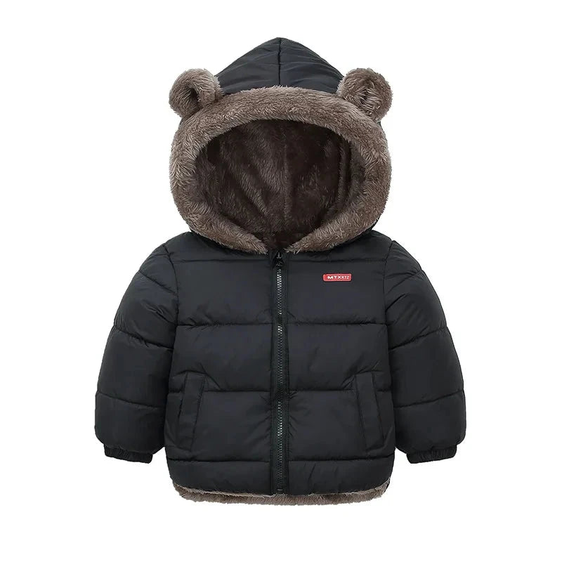 Boys Girls Thick Jackets Winter Kids Padded Fleece Warm Coats Children Hooded Cotton Outerwear Kids Clothes Cashmere Snowsuit GlowCart