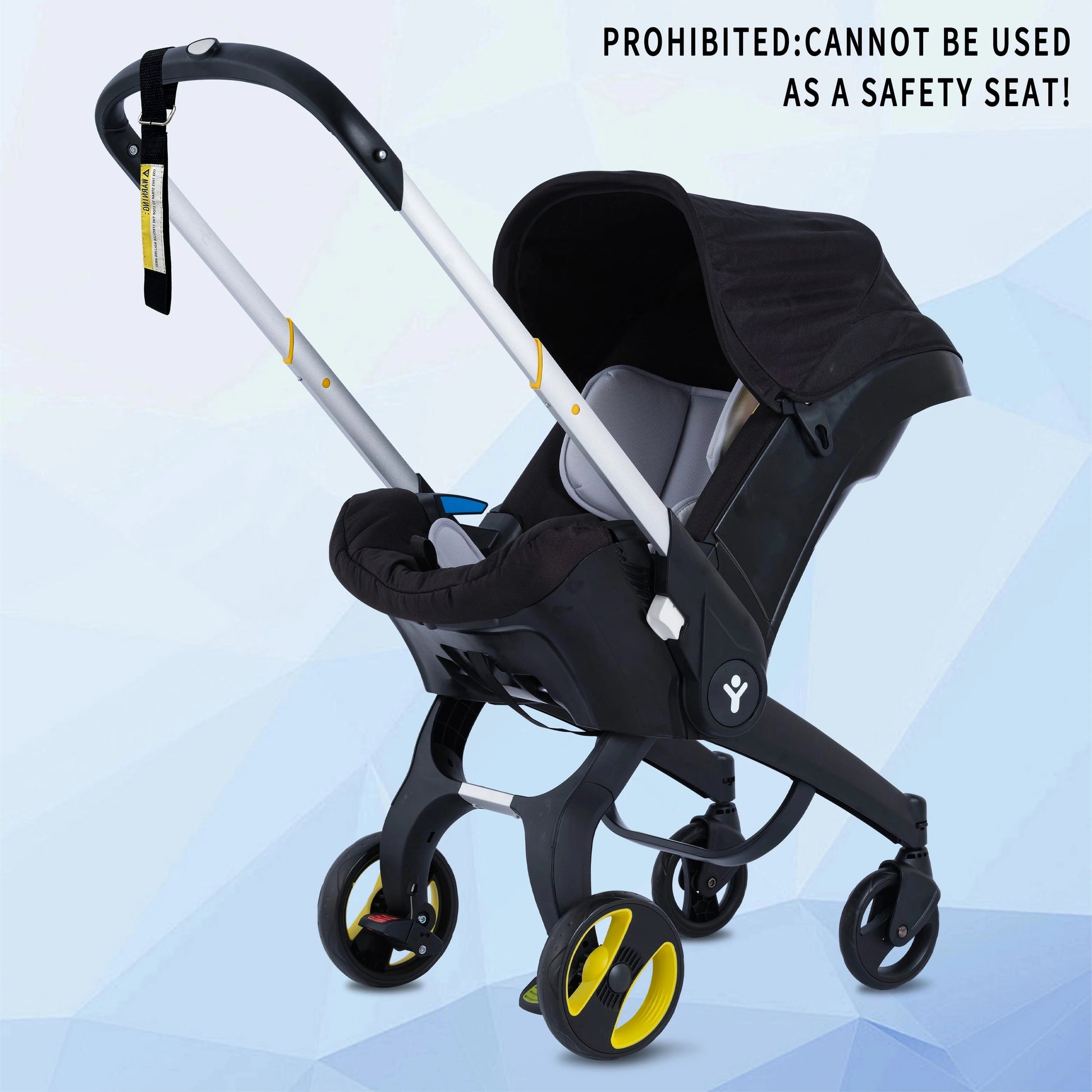 Foldable baby stroller, metal frame, adjustable handle direction, with sunshade, very suitable for outdoor shopping GlowCart
