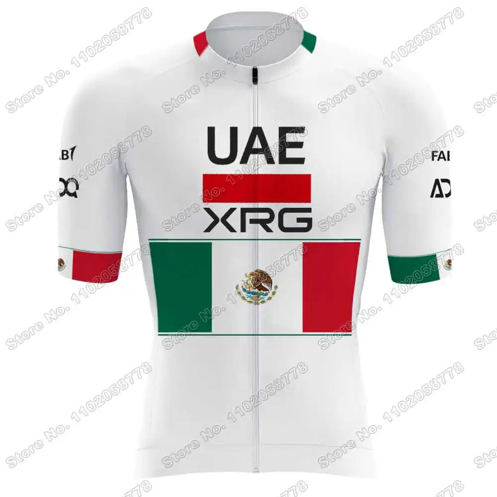 2025 Yellow Pink UAE Team Cycling Jersey Set Slovenia Tadej Pogacar Cycling Clothing Men France TDF Road Bike Suit Bib Shorts GlowCart