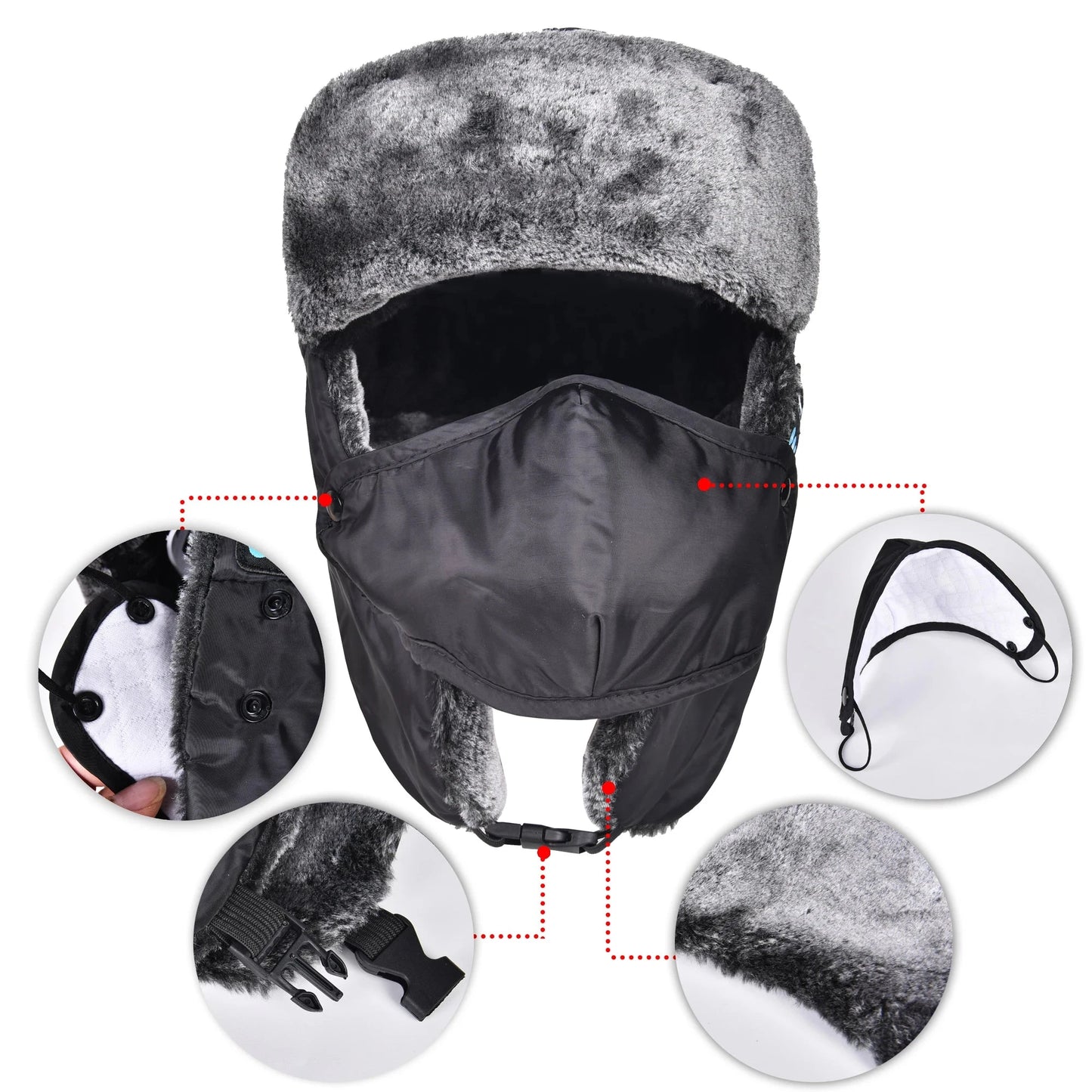 Winter Trapper Hat for Men Women Warm with Bluetooth GlowCart