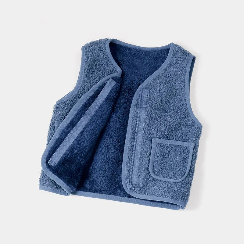 Baby Girl Boys Waistcoat Fleece Soft Warm Vest Autumn Winter Sleeveless Jacket for Children Boy Outerwear Toddler Coat Clothes GlowCart