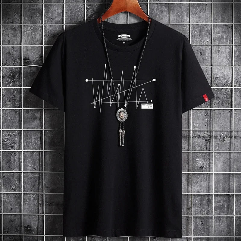 Manga Tshirt Tops Oversize Men Loose Tee 100% Cotton Fashion GlowCart