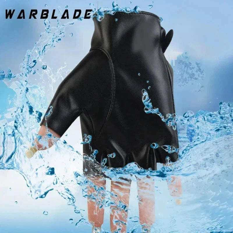 Women Halloween PU Leather Waterproof  Fingerless Gloves GlowCart