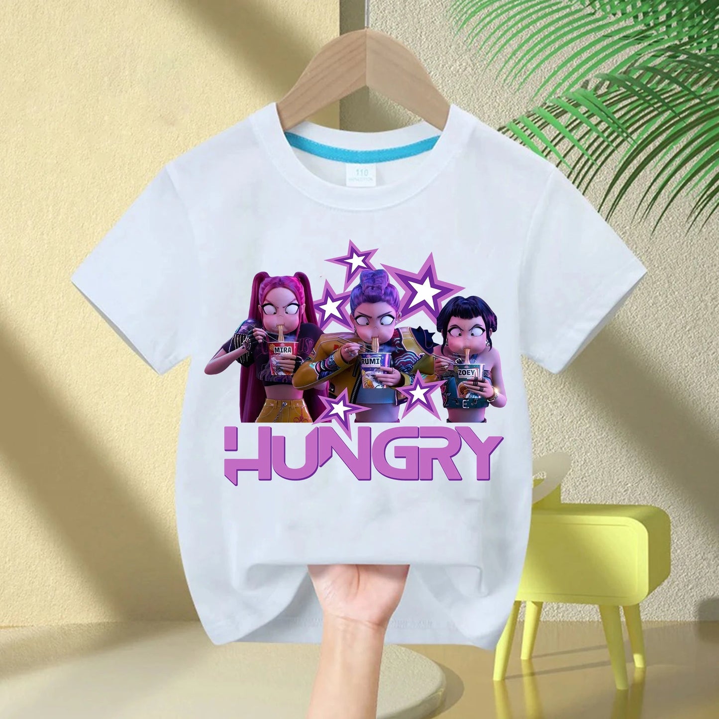 2025 Hot Movie Soft Cotton Baby Girls T Shirt Children's Clothing KPop Demon Hunters Fans Gifts Kids Clothes Fashion Casual Tops GlowCart