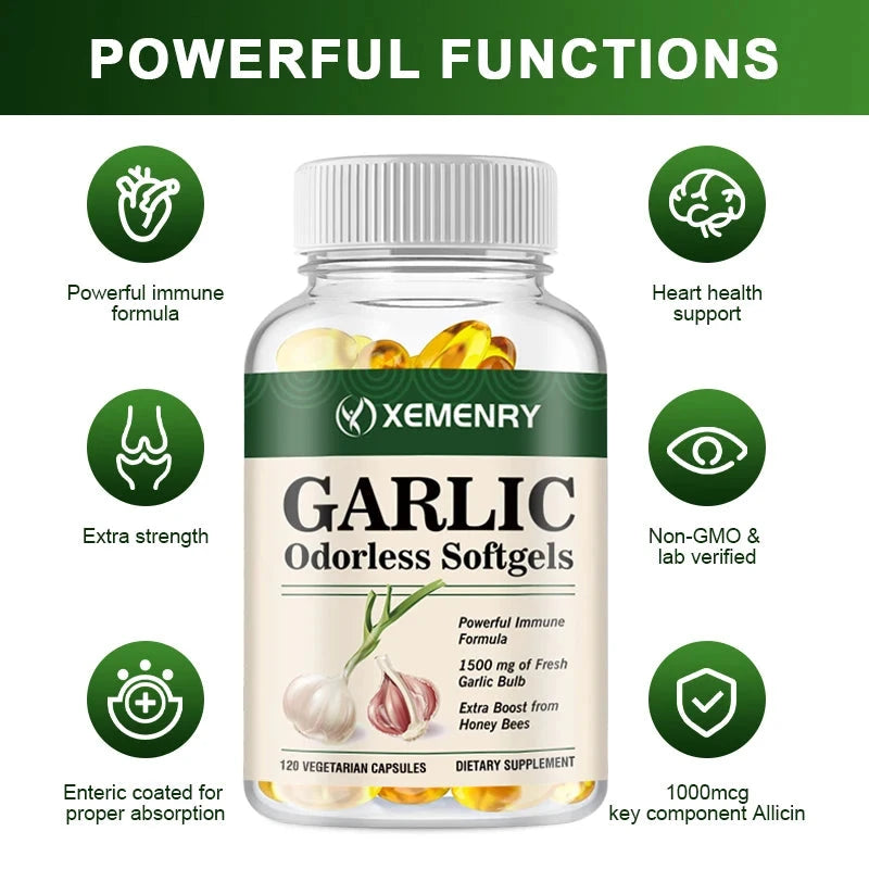 Odorless Garlic Capsules - Balance Cholesterol Levels, GlowCart