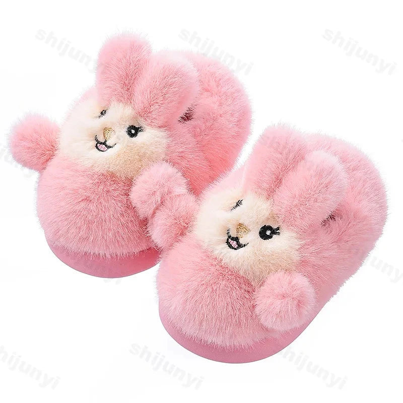 Children Cotton Shoes 2025 Winter Plush Cotton Slippers Boys Girls Cute Cartoon Comfort Anti Slip Indoor Warm Cold-proof Shoes GlowCart