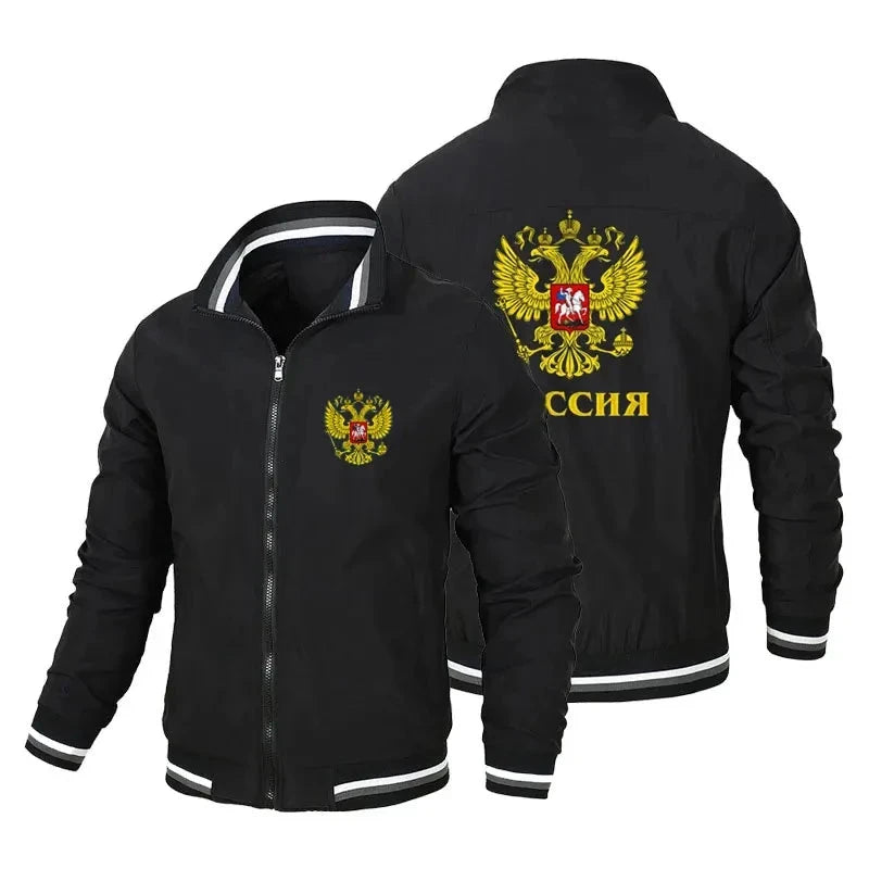 Russian Eagle men's casual zipper outdoor jacket men's GlowCart