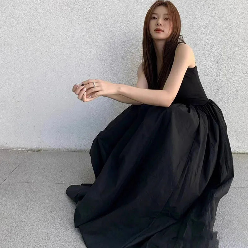Black Strapless Long Dress Women Fashion Slim Sleeveless O-Neck High Waist Dresses Female 2025 Spring Summer new  Party Vestidos GlowCart