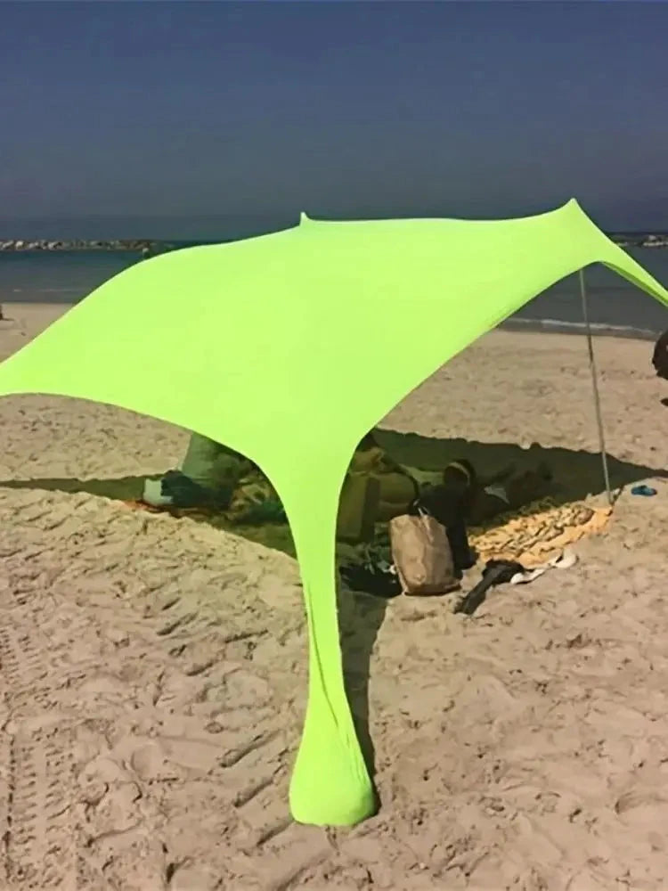 Pop-up beach tent Sunshade UPF50+ with ground nails and GlowCart