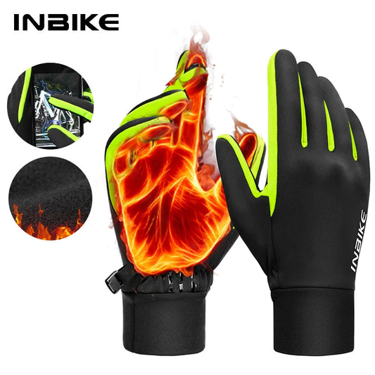 INBIKE Winter Gloves for Men Women Thermal Fleece Cycling Gloves Full Finger Touchscreen Anti-Shock Road Mountain Bicycle Gloves GlowCart