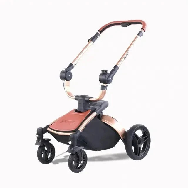 Baby stroller 3in1 with car seat removable basket High landscape eggshell PU leather baby stroller baby car luxury carriage GlowCart