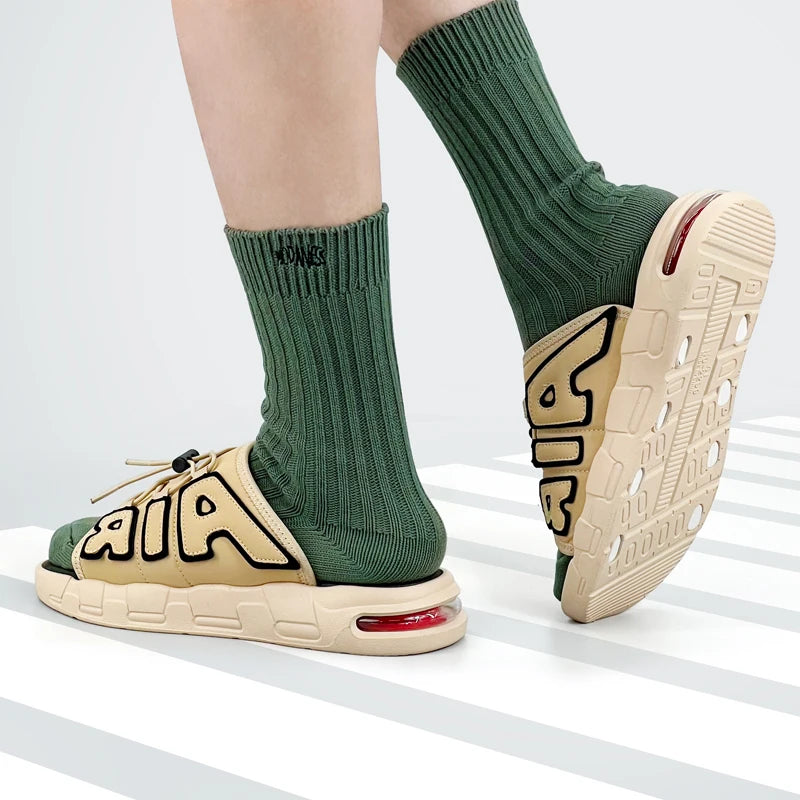 Men's Sport Slippers Summer Sandals Thick Sole Beach Flip-flops Flats Outdoor Breathable Sneaker Size 40-49 Big Fat GlowCart