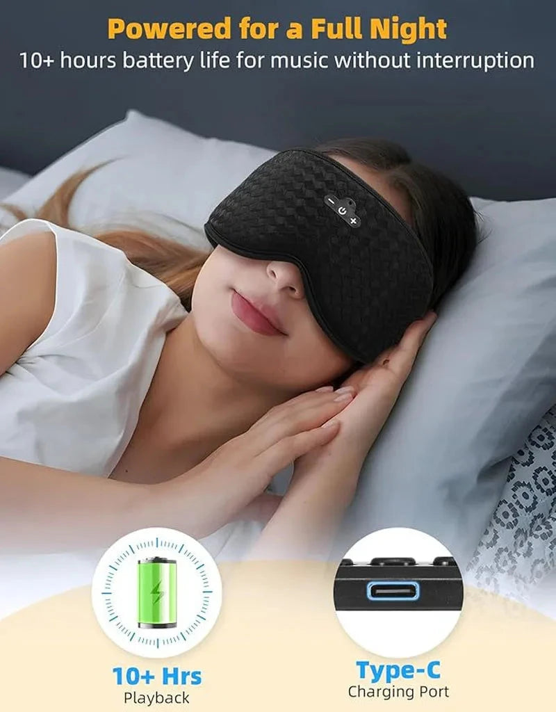 Bluetooth Sleeping Headphones 3D Eye Mask Travel Music Play GlowCart