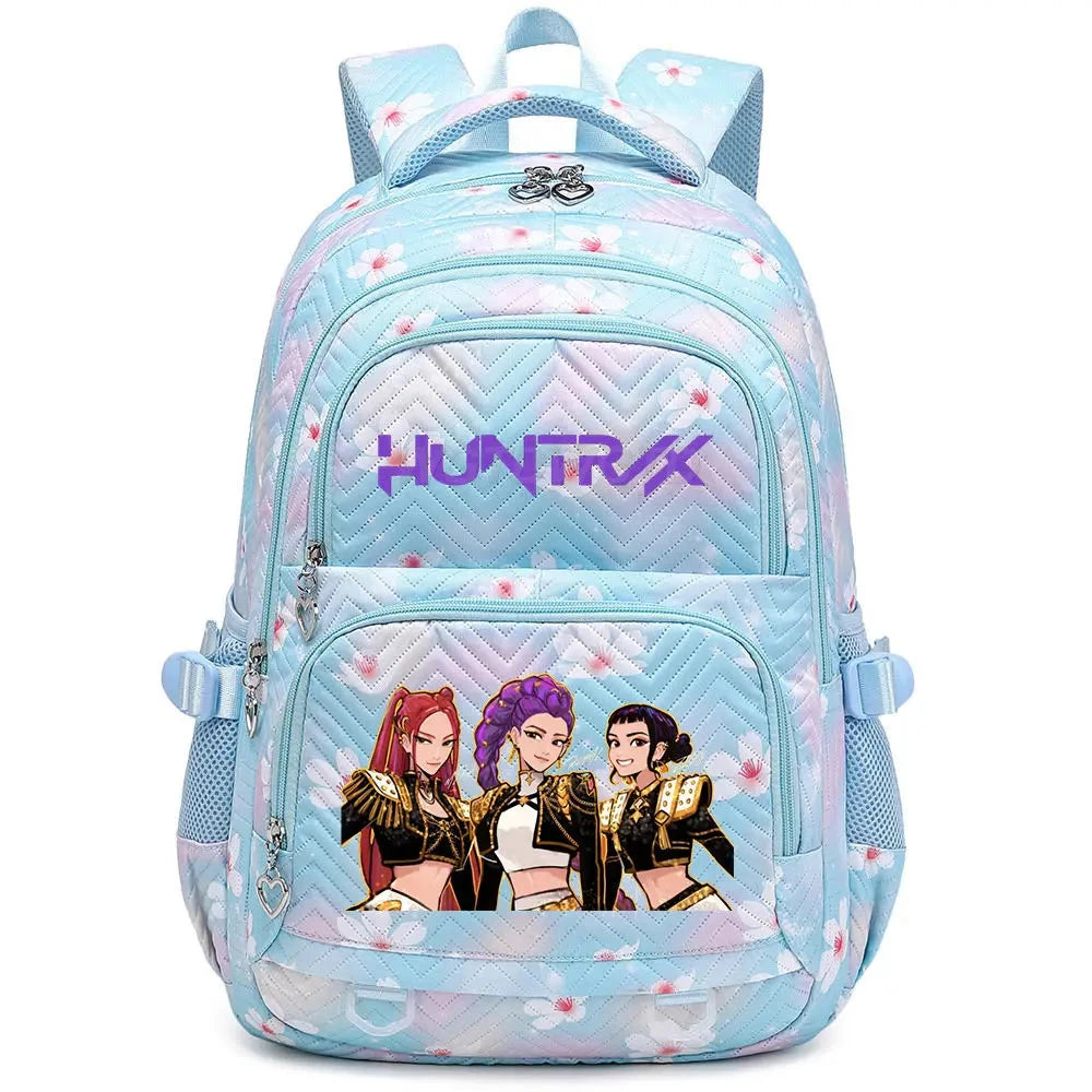 KPop Demon Hunters Backpack Rumi Mira Zoey HUNTR/X Saja Boys Print Cartoon School Bag Large Capacity Student Travel Backpacks GlowCart