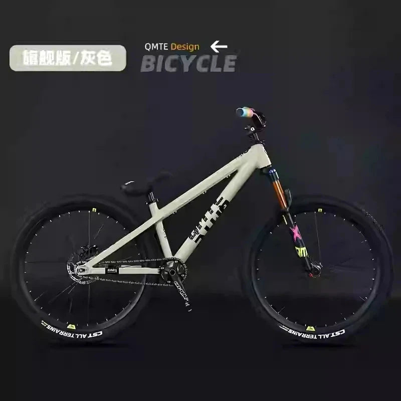 26inch Single Speed XC Mountain Bike AM Mtb Bike Cross Country Bicycle High Strength Frame Oil Disc Brake Oil and Spring Fork GlowCart