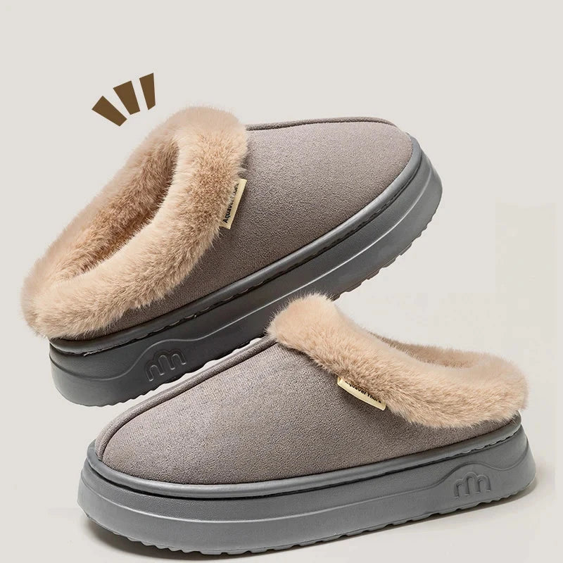 Children's Winter Slippers Indoor Outdoor Anti-slip Thick Sole Warm Comfortable Parent-child Shoes Leisure Snow Boots GlowCart