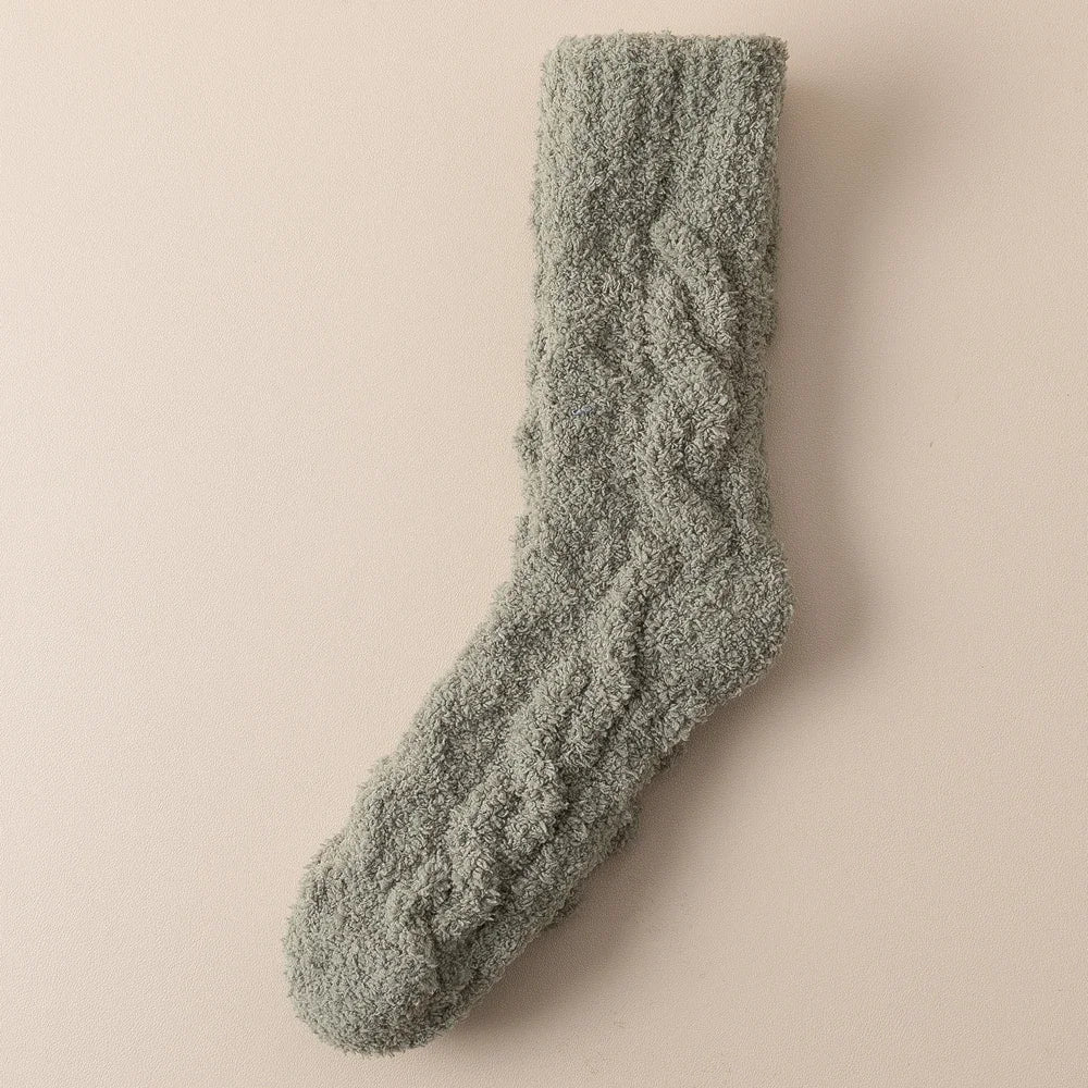 5 Pairs Thick Warm Winter Socks Men Coral Fleece Thermal High Quality Middle Tube Cozy Fluffy Sleeping Socks GlowCart