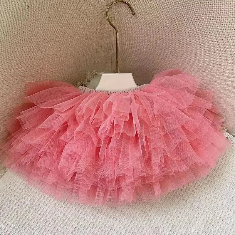 Little Girls Tutu Skirts Black Fluffy Toddler Tulle Princess Ball Gown Pettiskirt Ballet Dance Kids Party/birthday Skirt 1-7T GlowCart