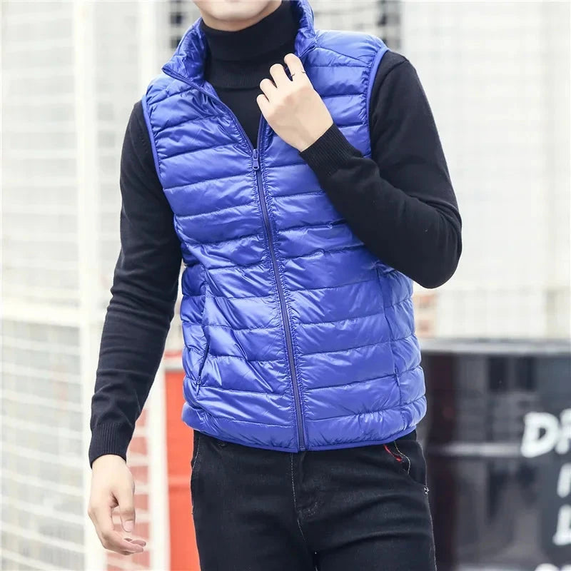 New Autumn Winter Men Ultra Light Duck Down Vest Jacket Men GlowCart