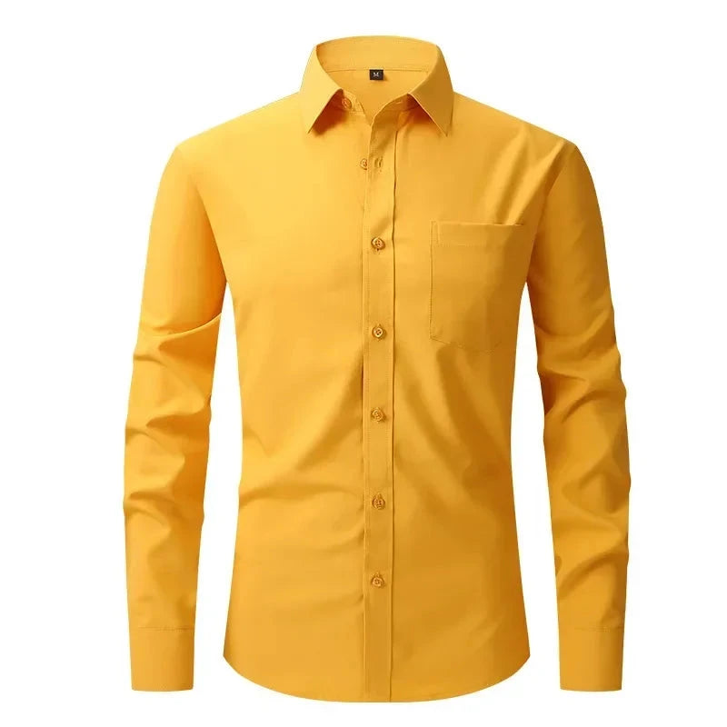 US Size Elastic Shirt New Men's Business and Leisure Long GlowCart