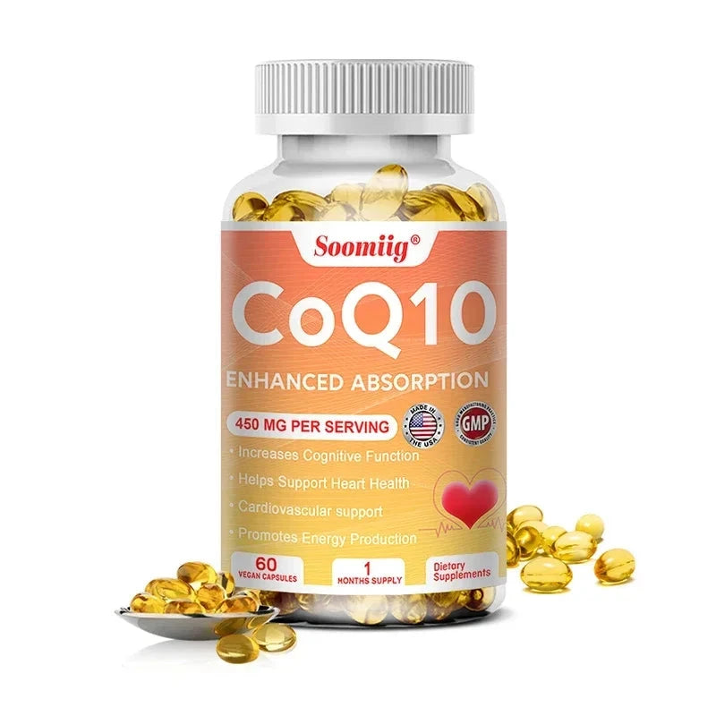 120pcs Q10 Coenzyme 450mg Capsules Cardiovascular and Heart GlowCart