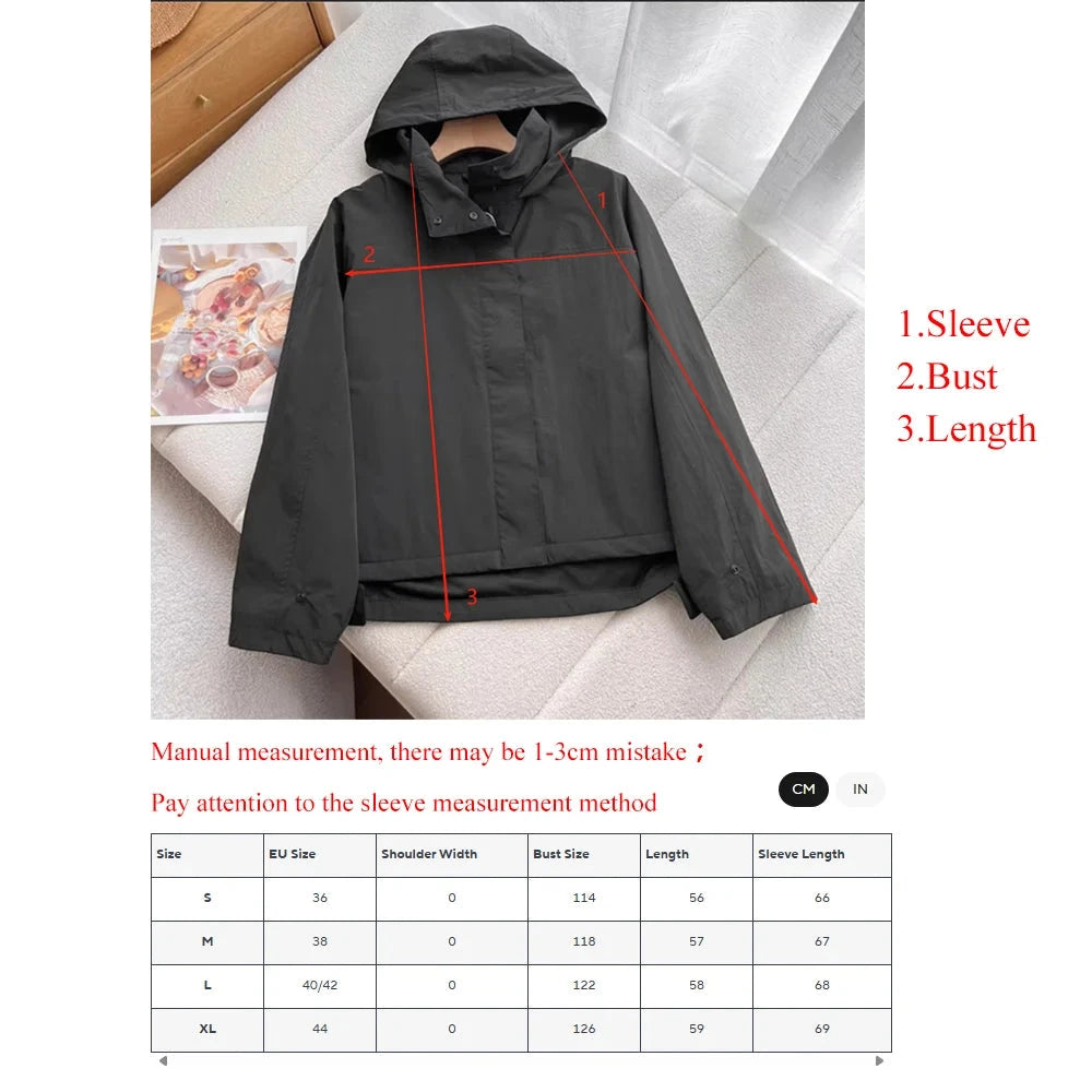 Windproof Stand Collar Jacket Women's Outdoor Casual Hooded GlowCart