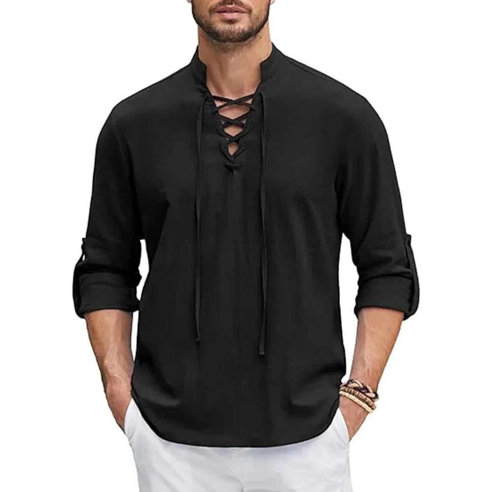 Men's Renaissance Shirt Pirate Medieval Viking top Cotton GlowCart